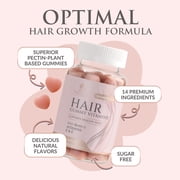 Hair Vitamins Gummies - Sugar Free Hair Growth Support Gummy with Biotin 5000 mcg Per Serving, Vitamin A, B12, C, D, E, Folic Acid - Supports Strong Beautiful Hair and Nails, Vegetarian - 60 Gummies