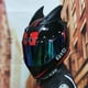 thumbnail image 3 of Casco de motocicleta AIS para hombre y mujer, casco integral de invierno con personalidad de locomotora, casco de coche eléctrico, cola gris, pareja DOT, 3 of 5