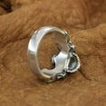 thumbnail image 6 of 925 Sterling Silver Half Skull Face Ring Biker Punk Jewelry TA275 US Size 14, 6 of 15
