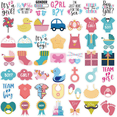 thumbnail image 2 of 52 Pcs Autocollants de Genre pour Bébé, Autocollants de Révélation de Genre Autocollants Étanches, Autocollants d'Art en Vinyle. pour Décorations de Révélation de Genre Jeux de Révélation de Genre., 2 of 5