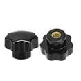 thumbnail image 3 of Uxcell M10 Female Thread Brass Insert Grip Handle Star Knob Black 2 Pack, 3 of 5