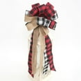 thumbnail image 7 of Christmas Tree Topper - Buffalo Plaid Red Black Burlap Decorative Bow - Rustic Farmhouse Xmas Decorations Home Decor - Handmade, 7 of 7