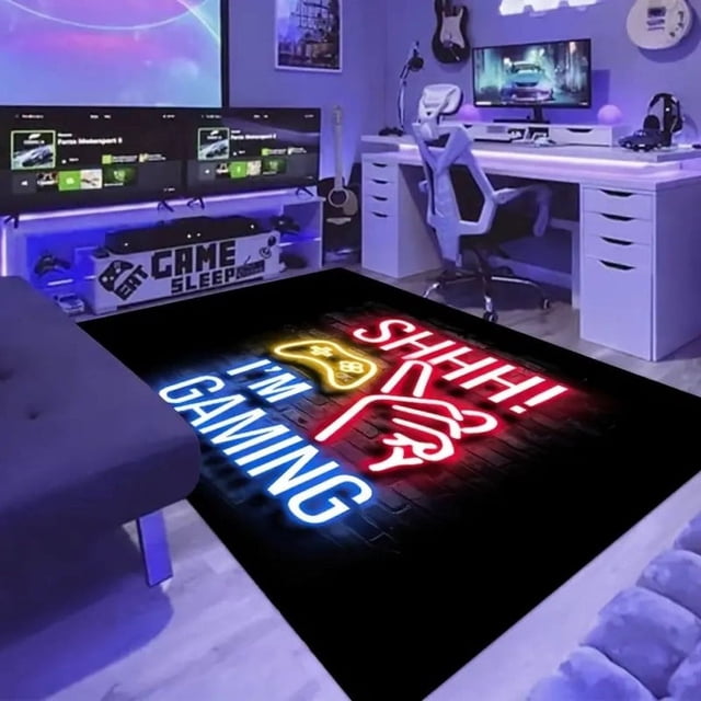 SUTENGDA Gamer Rug for Boys Room Non-Slip 3D Cool Printed Gaming Rug for Boys Room Game Room Living Room Sofa Floor