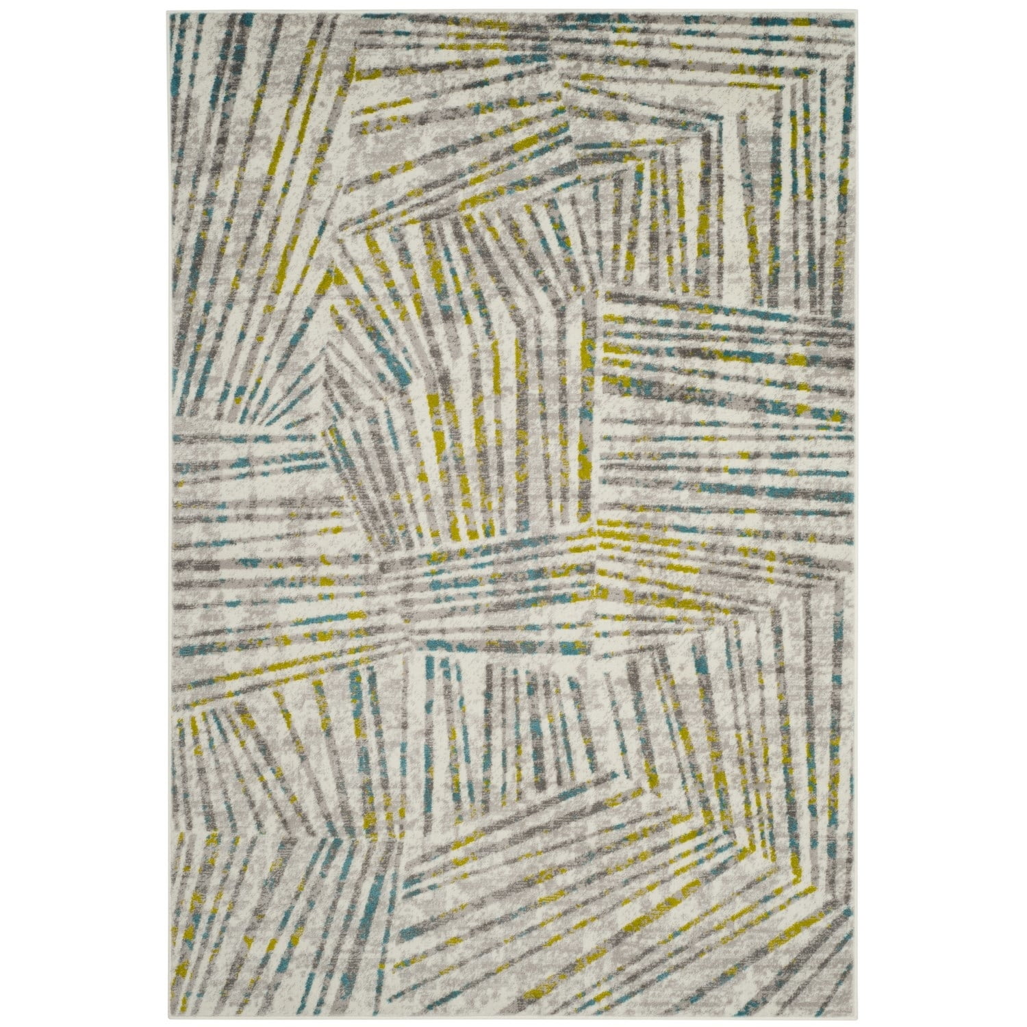SAFAVIEH Skyler Carlene Geometric Area Rug, Grey/Green, 4' x 6'