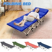 Slsy Camping Cot, Portable Folding Cots for Adults, Heavy Duty Outdoor Sleeping Cot Bed with Carry Bag, Suede Mattress for Camping/Hiking/Traveling/Home/Office/Beach/Vacation