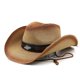thumbnail image 3 of Sombrero de paja estilo vaquero para hombre y mujer, sombrero de ala de verano, personalizado, para vacaciones, playa, 2022, 3 of 4