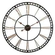 Infinity Instruments Tower XXL Oversized Decorative Wall Clock Perfect for Any Indoor Living Space, 39" H x 39" W x 2.5" D, Black/Bronze