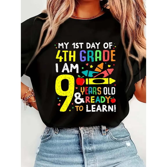 4th Grade Back to First Day of School Shirt Boys Girl T-Shirt
