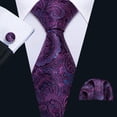 thumbnail image 3 of Juego de corbatas Barry.Wang de seda con diseño de cachemir, 150 cm, color morado, 3 of 8