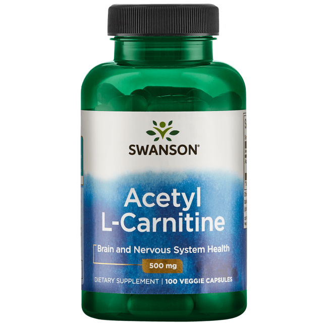 Swanson Acetyl LCarnitine 500 mg 100 Veggie Capsules