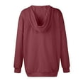 thumbnail image 5 of Timegard Hoodies for Women Deep V Neck Sweatshirts Pullover Fall Casual Loose Long Tops with Pockets, 5 of 6