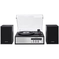 thumbnail image 1 of Crosley CR7022A-BK Sloane - Tocadiscos Bluetooth de 3 velocidades y sistema de estante para radio FM con altavoces estéreo a juego, color negro, 1 of 5