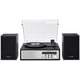 thumbnail image 1 of Crosley CR7022A-BK Sloane - Tocadiscos Bluetooth de 3 velocidades y sistema de estante para radio FM con altavoces estéreo a juego, color negro, 1 of 5