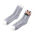 thumbnail image 2 of Calcetines cálidos de invierno Calcetines de piso Calcetines lindos para dormir Suave espesar Casual Mujeres Crew Gris oscuro Yuyangstore Calcetines cálidos de invierno para mujer, 2 of 8