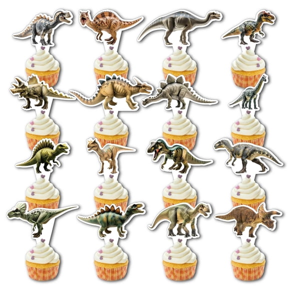 Topers para cupcakes de dinosaurios Mainivo, 32 piezas, decoración para fiestas