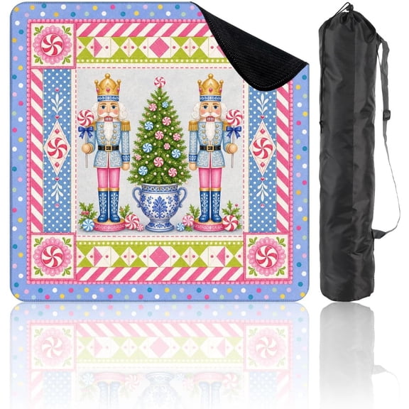 Christmas Mahjong Mat 31.5 x 31.5in, Non-Slip Noise-Reducing for Poker, Cards & Board Games