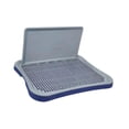 thumbnail image 4 of Bandeja para orinar para perros de interior, soporte para almohadillas para orinar, orinal con rejilla, inodoro portátil de entrenamiento para perros Azul oscuro gris, 4 of 10