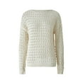 thumbnail image 3 of Y2K Long Sleeve Women T Shirts Patchwork Crochet Knit Crop Top Hollow Out Ribbed Pullover Jumper Tops Streetwear, 3 of 10