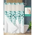 thumbnail image 2 of No Hook Shower Curtain with Snap-in Liner, Turquoise Eucalyptus Leaves Waterproof Fabric Bathroom Curtains, Watercolor Floral Leaf Bath Curtains & Mesh Top Window 72"x84" Long, 2 of 6
