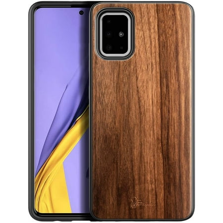 Nagebee Case for Samsung Galaxy Note 10 Lite, A81, M60s, [Real Natural Walnut Wood], Dual Layer Hybrid Protective Shockproof Bumper Phone Cover (Every Piece is Unique) - Wood