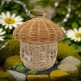 thumbnail image 5 of XINGXIANG Mushroom Basket with Lid,Easter Basket for Kids, Mushroom Storage Basket,Handmade Rattan Basket,Portable Picnic Basket,Woven Shelf Organizer for Doll House,Home Decoration(Round), 5 of 6