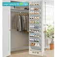thumbnail image 2 of 10 Tier Clear Over the Door Shoe Organizer Storage, Deep Pockets Large Hanging Shoe Rack for Closet Door, Fit 20 Pairs Shoe Holder Hanger for Sneakers, Boots (Black), 2 of 7