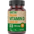 thumbnail image 1 of Suplemento de vitamina D3 DEVA 5000 UI, 125 mcg, vegano, 1 of 1