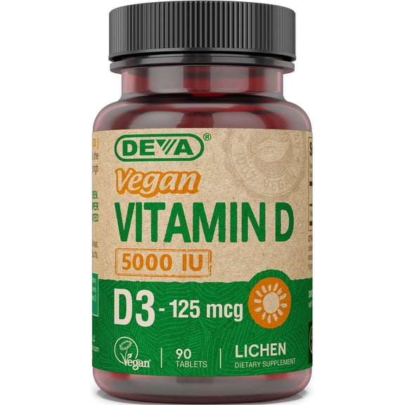 Deva Vegan Vegan Vitamin D3 5000 IU 90 Tablet
