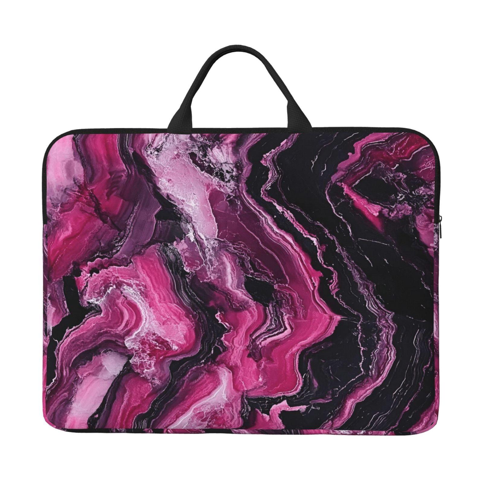 Laptop Sleeve Bag For Women Men 14inch Waterproof Durable Protective Computer Carrying Cover Handle Laptop Case Bag Darkmagenta Marble_3