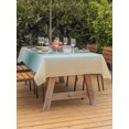 thumbnail image 4 of 54x80 Inch Outdoor Tablecloth with Umbrella Hole Zipper Rectangle Teal Yellow Ombre Rectangular Tablecloths Outside Waterproof Farmhouse Modern Gradient Art Patio Table Cloth Cover for Picnic Party, 4 of 8