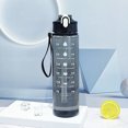 thumbnail image 1 of Botella de agua deportiva de gran capacidad para exteriores, 2L, taza de plástico creativa, cubierta de rebote, taza de paja a prueba de fugas con marcador de tiempo, 1 of 5