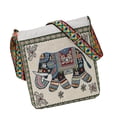 thumbnail image 3 of Elefante Hobo bandolera mensajero para mujer hecho a mano bordado correas anchas ajustables gran capacidad estilo tailandés, 3 of 8