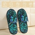 thumbnail image 2 of Sigee Blue Floral with Butterflies for Cozy Furry Slippers Super Soft Indoor and Outdoor Use, Non-Slip Sole Slip On House Slippers-Large, 2 of 8