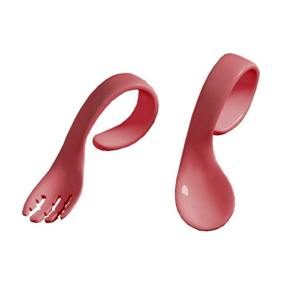 2Pcs Baby Utensils Set Easy Grip BPA Free PP Children Self Feeding Learning Spoons Forks Set for Toddler