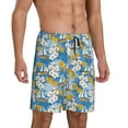 thumbnail image 2 of Kdxio Flower and Sail Boat Print Mens Sleep Shorts Bottoms Soft Comfy Pajama Wear Pants with Drawstring Pockets, 2 of 7