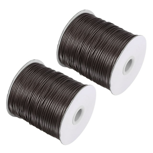 Unique Bargains 2 Packs Perles Fil Bracelet Tissage Cordon de Métier 1.5mm 158m / Rouleau (172 Yards) Chaîne Décorative, Brun Foncé