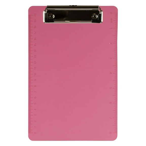 JAM Paper Mini Plastic Clipboards with Metal Clip, 6 x 9, Pink, 1 Pack