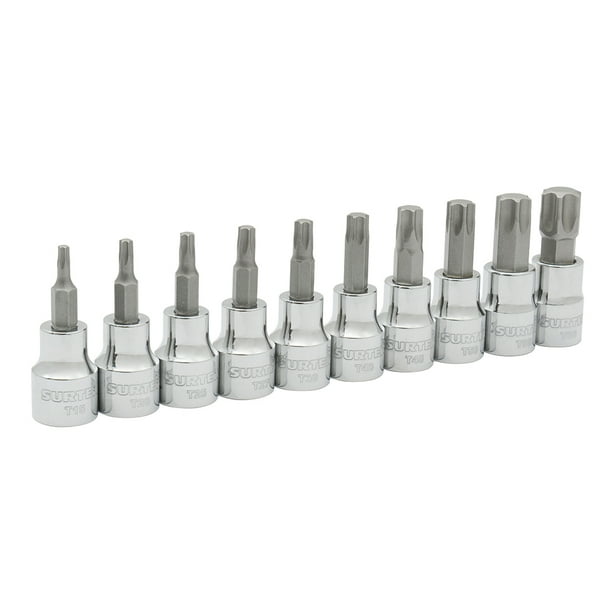 Juego De 10 Dados Punta Hexagonal Métricos 1/4 SURTEK F5100T