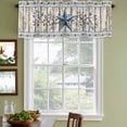 thumbnail image 3 of Texas Star Navy Blue Curtain Valances for Windows, Kitchen Valance Window Treatments Panel 2 Pack, Farmhouse Vintage Art Wooden Rod Pocket Short Curtains for Bathroom Bedroom 42 x 12 Inch, 3 of 8