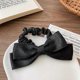 thumbnail image 4 of Bow Scrunchies for Women Ponytail Holder Hair Ties Silk Scrunchies for Hair Ropes Bowknot Black Red White Scrunchy Hair Accessories Elastic 3PCS 5cm, 4 of 5