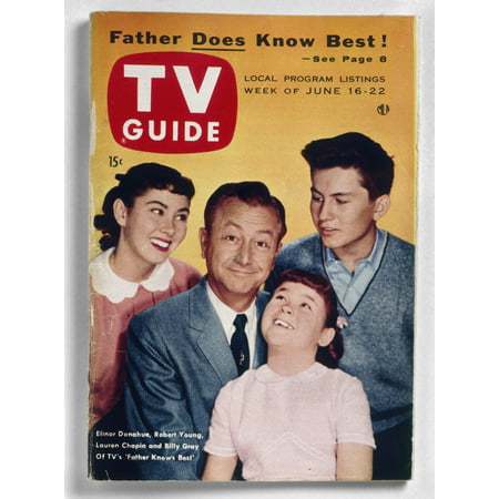 Tv Guide 1956 Ncover Of Tv Guide For The Week Of 16-22 June 1956 Featuring Cast Members From The Series Father Knows Best Starring Robert Young (Center) Poster Print by Granger