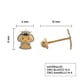 thumbnail image 3 of Aretes de oro 14k GIALLO Broquel Princesa de oro amarillo mate y oro blanco brillante, 3 of 4