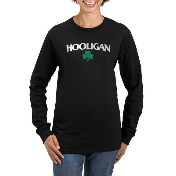 CafePress - Irish Hooligan Women's Long Sleeve Dark T Shirt - Women's Long Sleeve Graphic Tee Casual Fit
