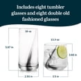 thumbnail image 2 of Libbey Ascent Black Ribbon Tumbler and Rocks Drinking Glasses Set of 16, Glass Drinking Glasses with Curvature, Versatile Glassware Set for Daily Use, 2 of 4