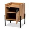 thumbnail image 2 of Baxton Studio Tasman Modern and Contemporary Industrial Natural Brown Finished Wood and Black Metal End Table, 2 of 7