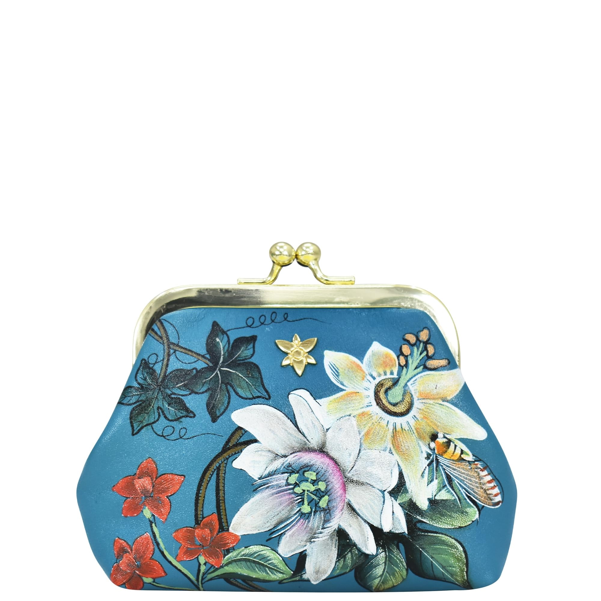 Anuschka Painted Leather Clasp Pouch With Key Fobs Hand Painted Original Artwork Royal Garden Walmart