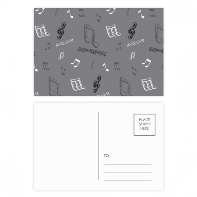 White Music Solfege Notes Postcard Set Birthday Mailing Thanks Greeting Card