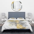 thumbnail image 2 of Designart 'Moving In and Out of Traffic II Yellow Grey' Geometric Duvet Cover Set, 2 of 4