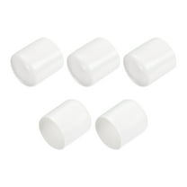 5Pcs Rubber End Caps 28mm ID Vinyl Round Tube Bolt Cap Cover Screw Thread Protectors White