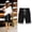 Black, variant on Womens Striped Patchwork Shorts Knee Length Cotton Drawstring Elastic Waist Wide Leg Shorts Summer Casual Beach Pant with Pockets